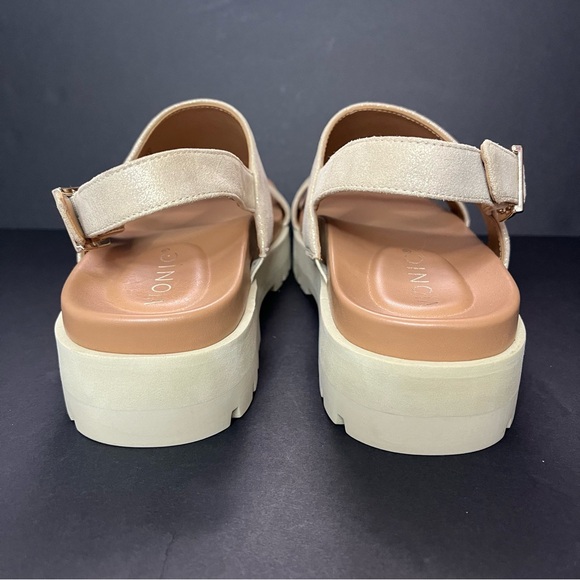 NWOB Vionic Alondra Platform Lug Sandal in Gold Metallic Leather- Sz 6.5 - Picture 6 of 11